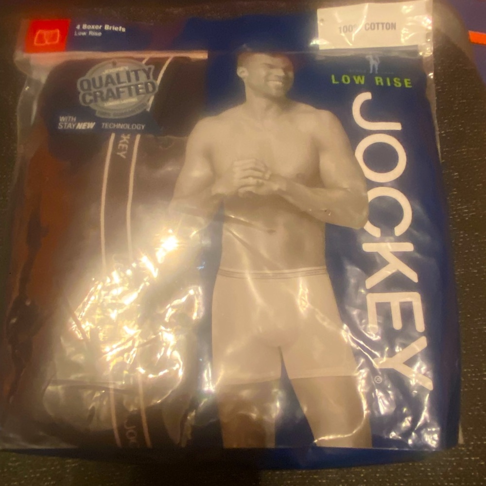 New in package  XL Jockey low rise boxer briefs black Unopened. 4 Pairs